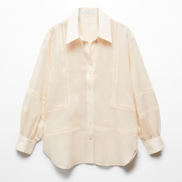 Mango SELECTION RAMIE SHIRT WITH EMBROIDERED DETAILS - Picture 6 of 6